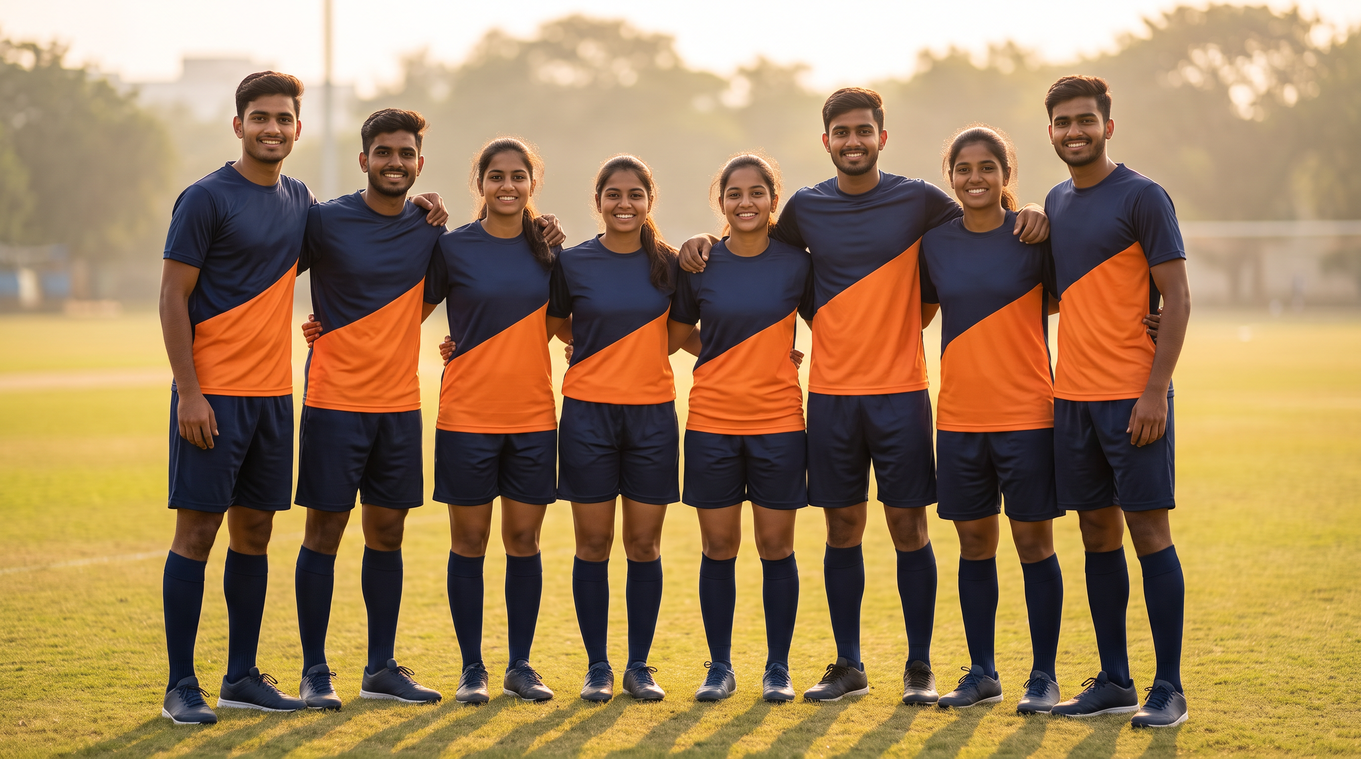 Cricket team wearing custom Sheinic team jerseys